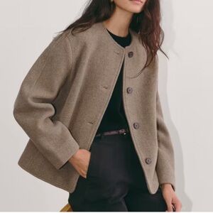 NWOT Everlane Cocoon Wool Jacket - Heather Taupe